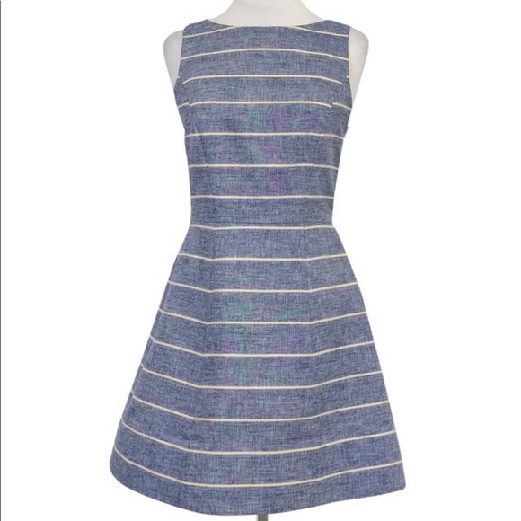 alice and olivia blue and white dress